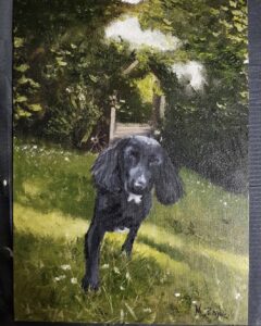 black dog painting