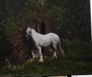 white horse painting